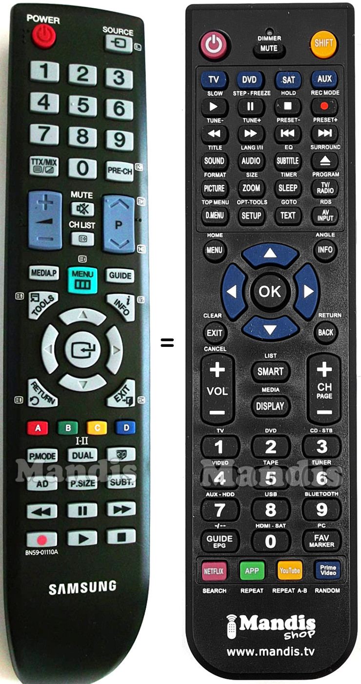 Replacement remote control Samsung BN59-01110A