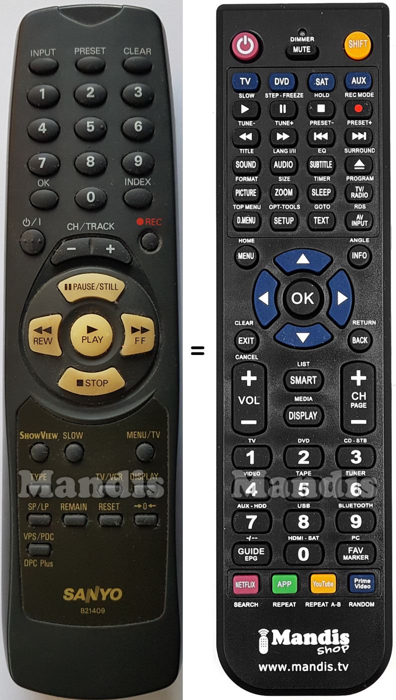 Replacement remote control B21409