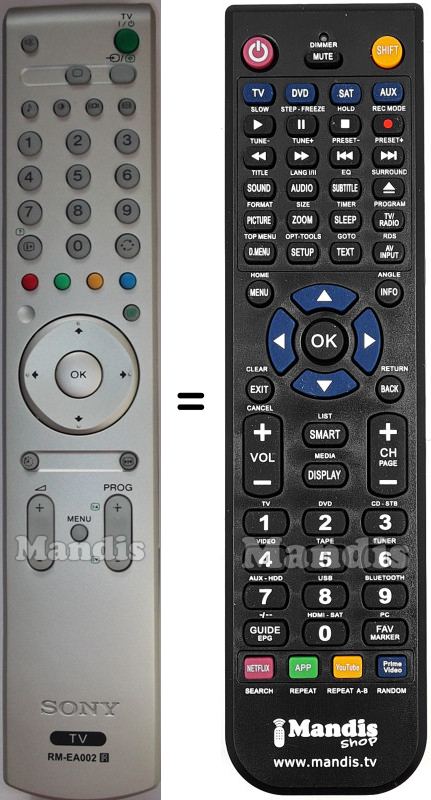 Replacement remote control Sony RM-EA002