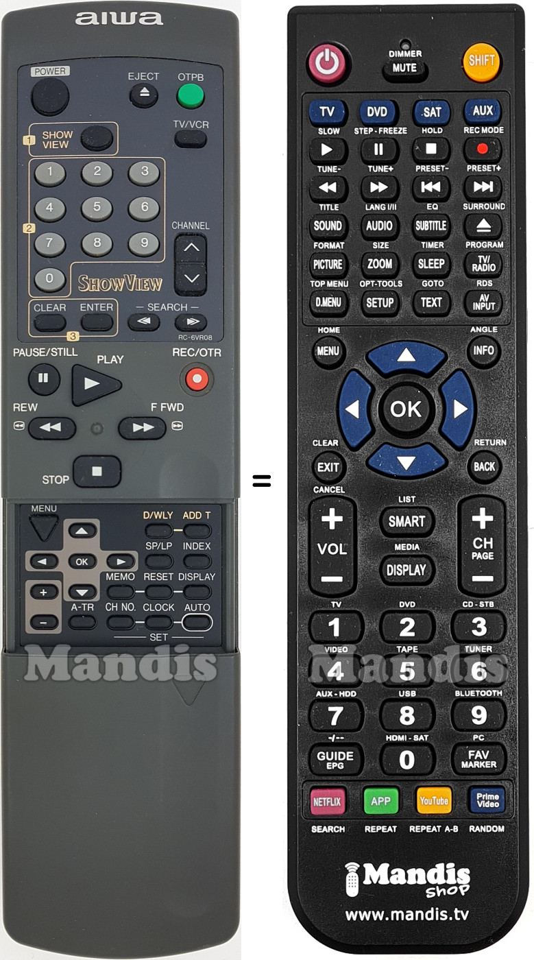 Replacement remote control UR64FT1666