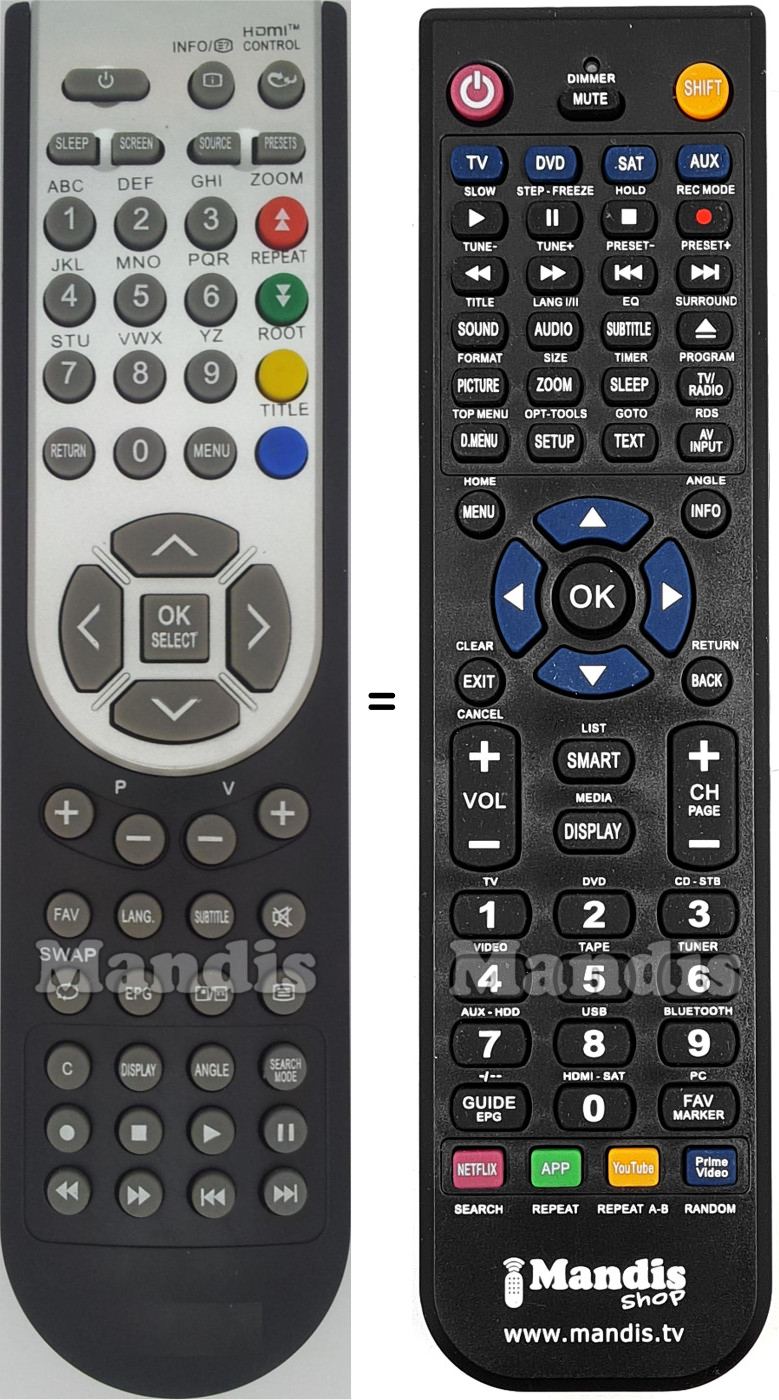Replacement remote control Techwood RC1900