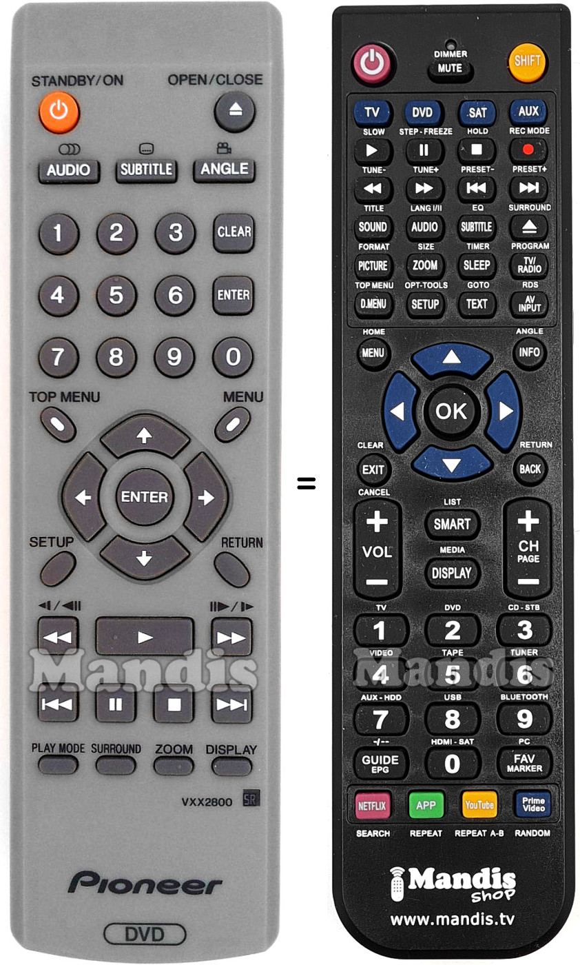 Replacement remote control Pioneer VXX 2800