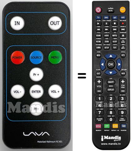 Replacement remote control RC-601