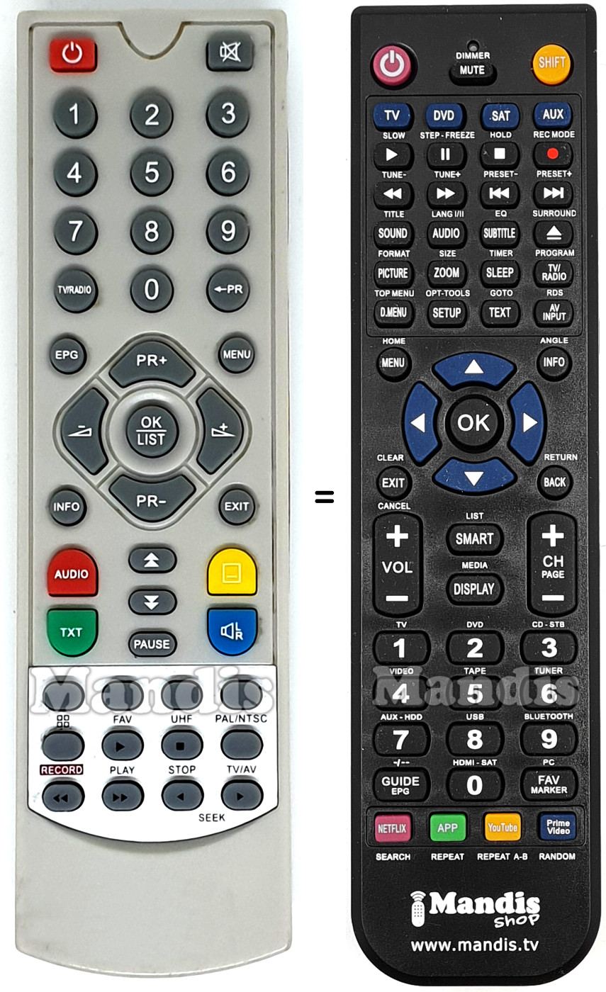 Replacement remote control Skyworth NPG011
