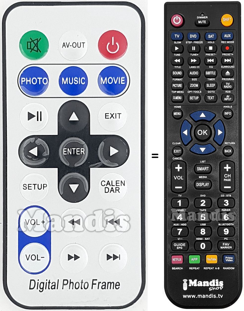 Replacement remote control Unknown-Digital-Photo-Frame