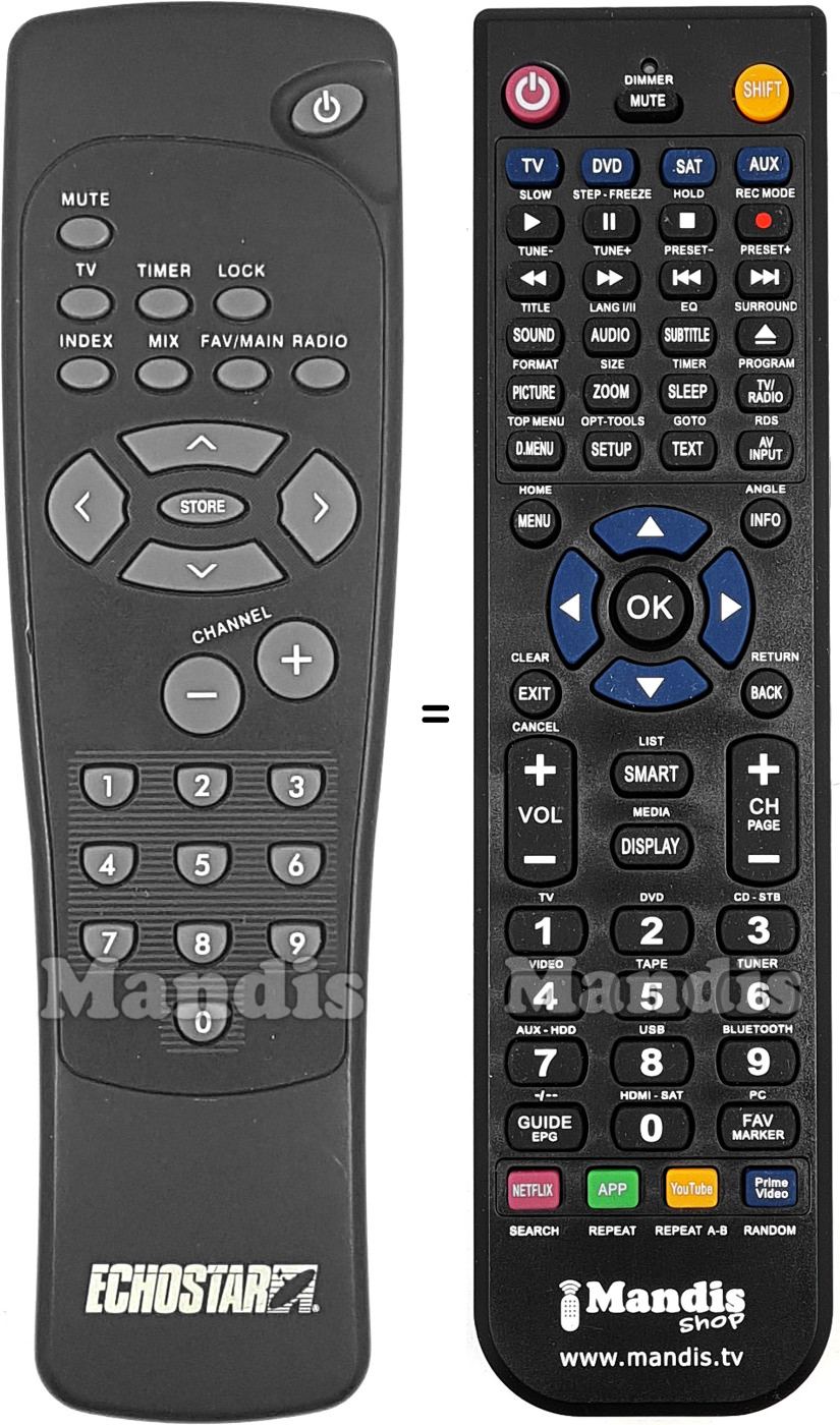 Replacement remote control Echostar004