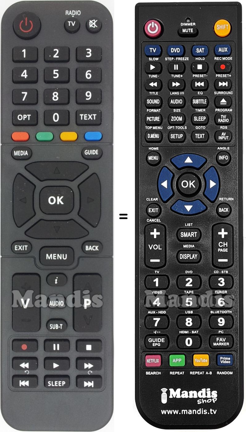 Replacement remote control HR-B301