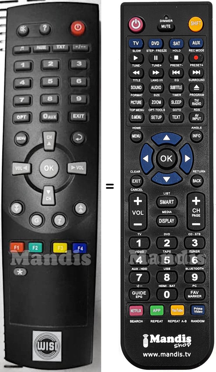 Replacement remote control Wisi OR192
