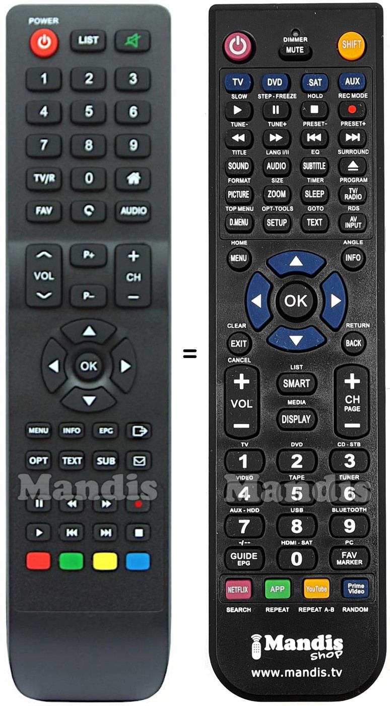 Replacement remote control LENSON LD 2500