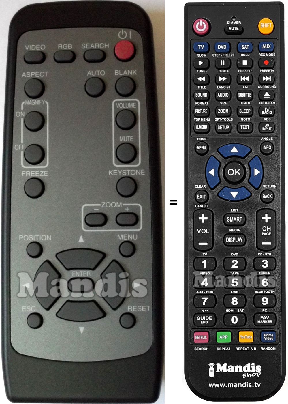 Replacement remote control Hitachi HL02212