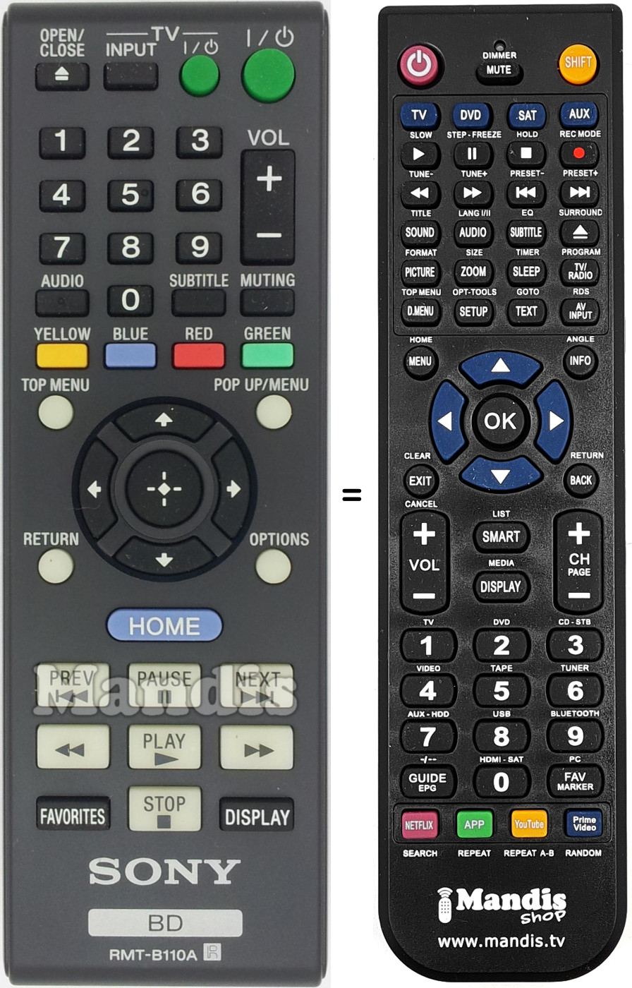 Replacement remote control Sony RMT-B110A
