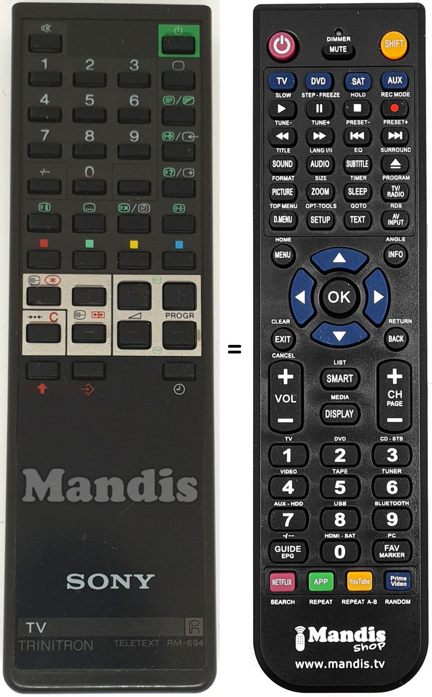 Replacement remote control RM694-146556212