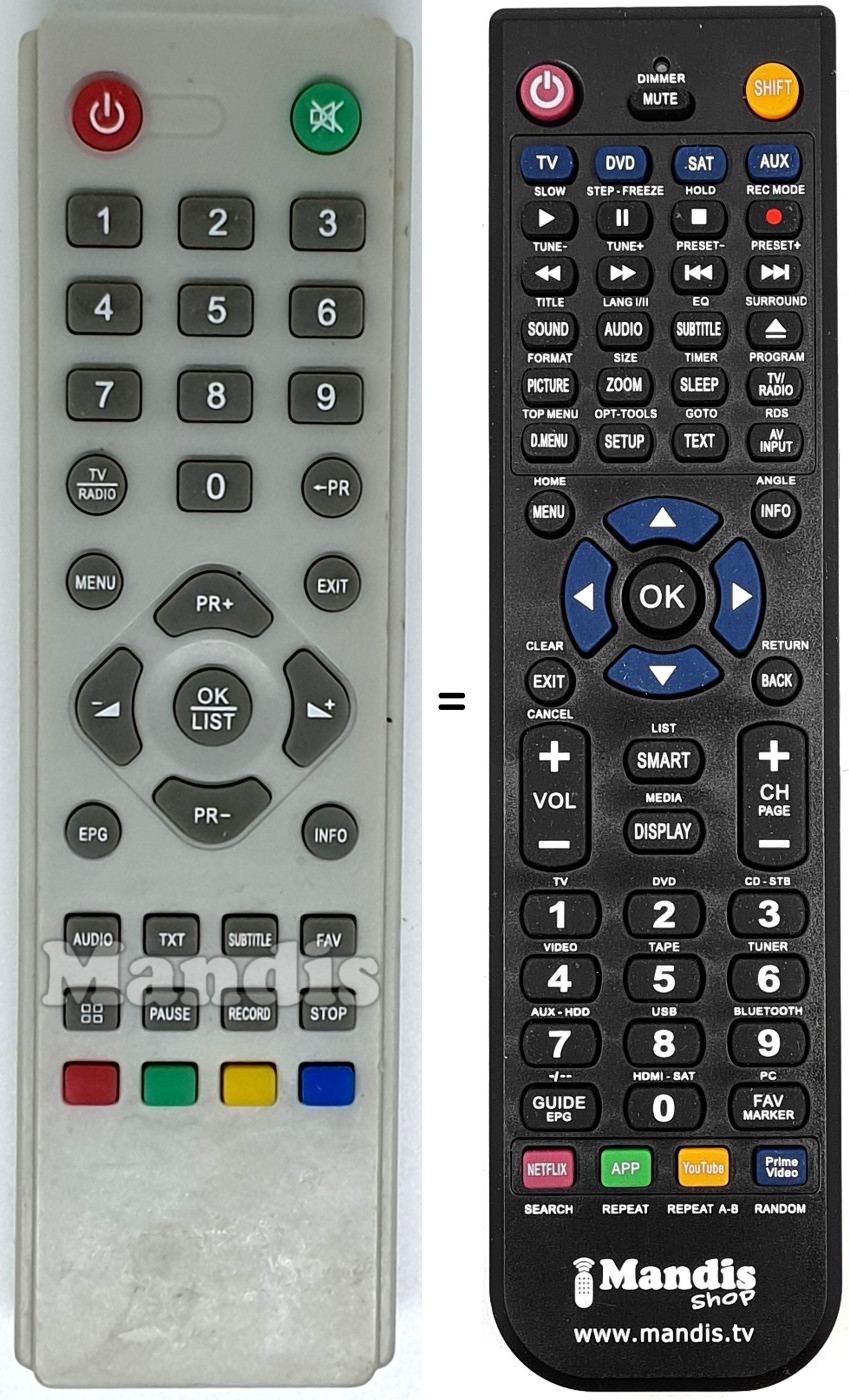 Replacement remote control DIUNAMAI REMCON719