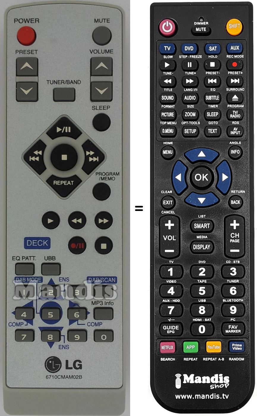 Replacement remote control 6710CMAM02B