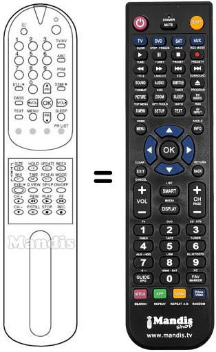 Replacement remote control LG 6710V00009M