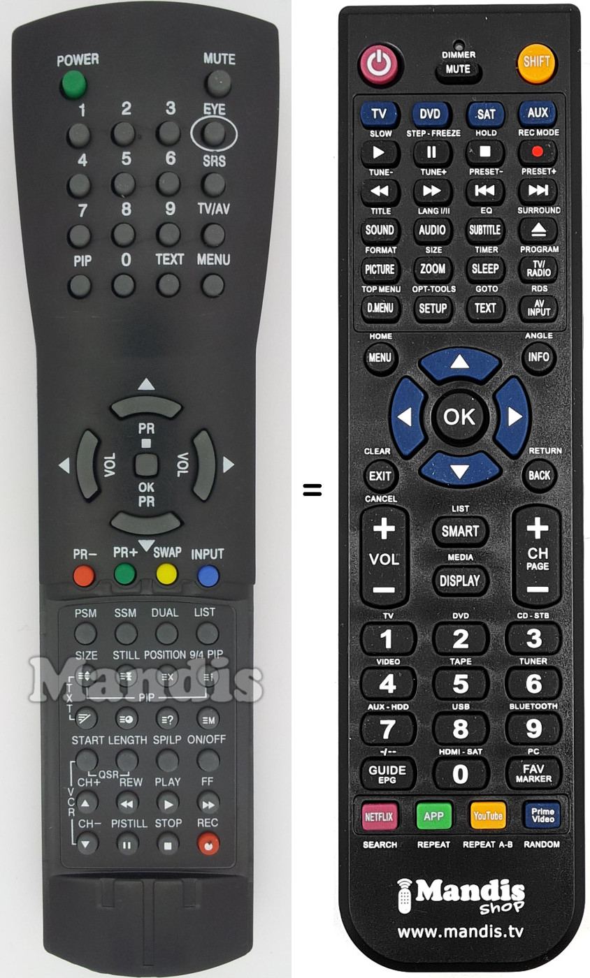 Replacement remote control 6710V0007A