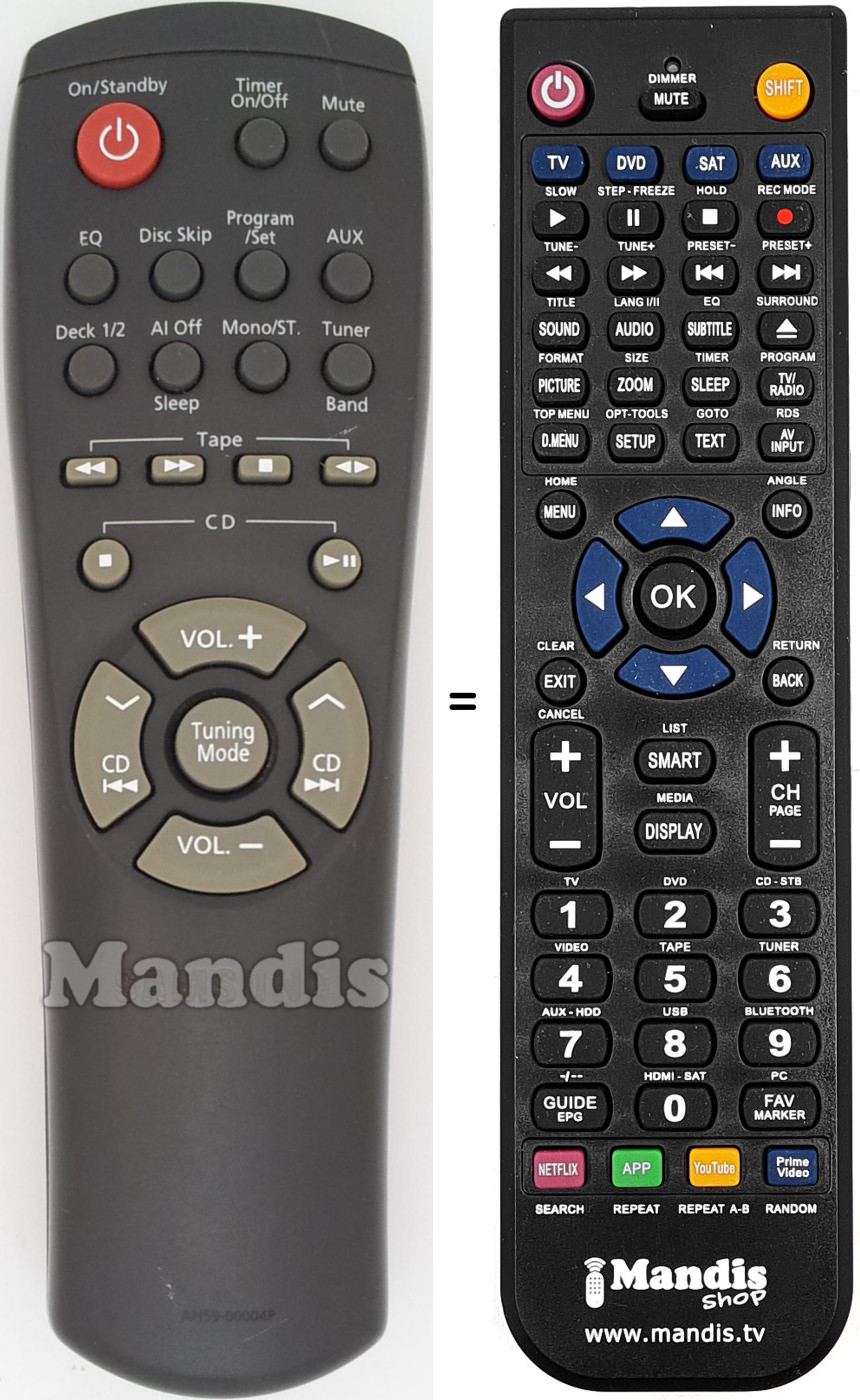 Replacement remote control Samsung AH59-00004 P