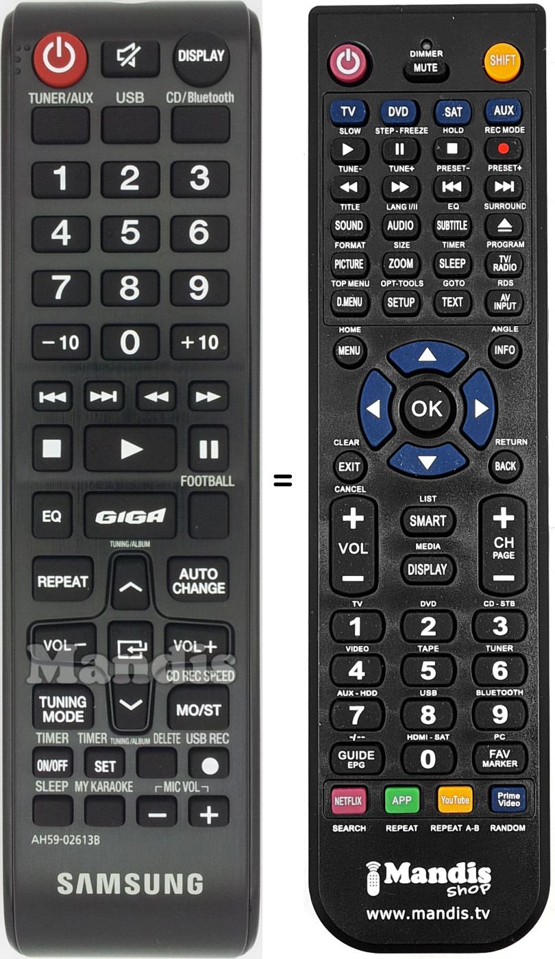 Replacement remote control Samsung AH59-02613B