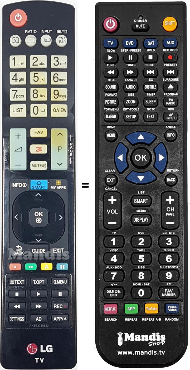 Replacement remote control AKB73756523
