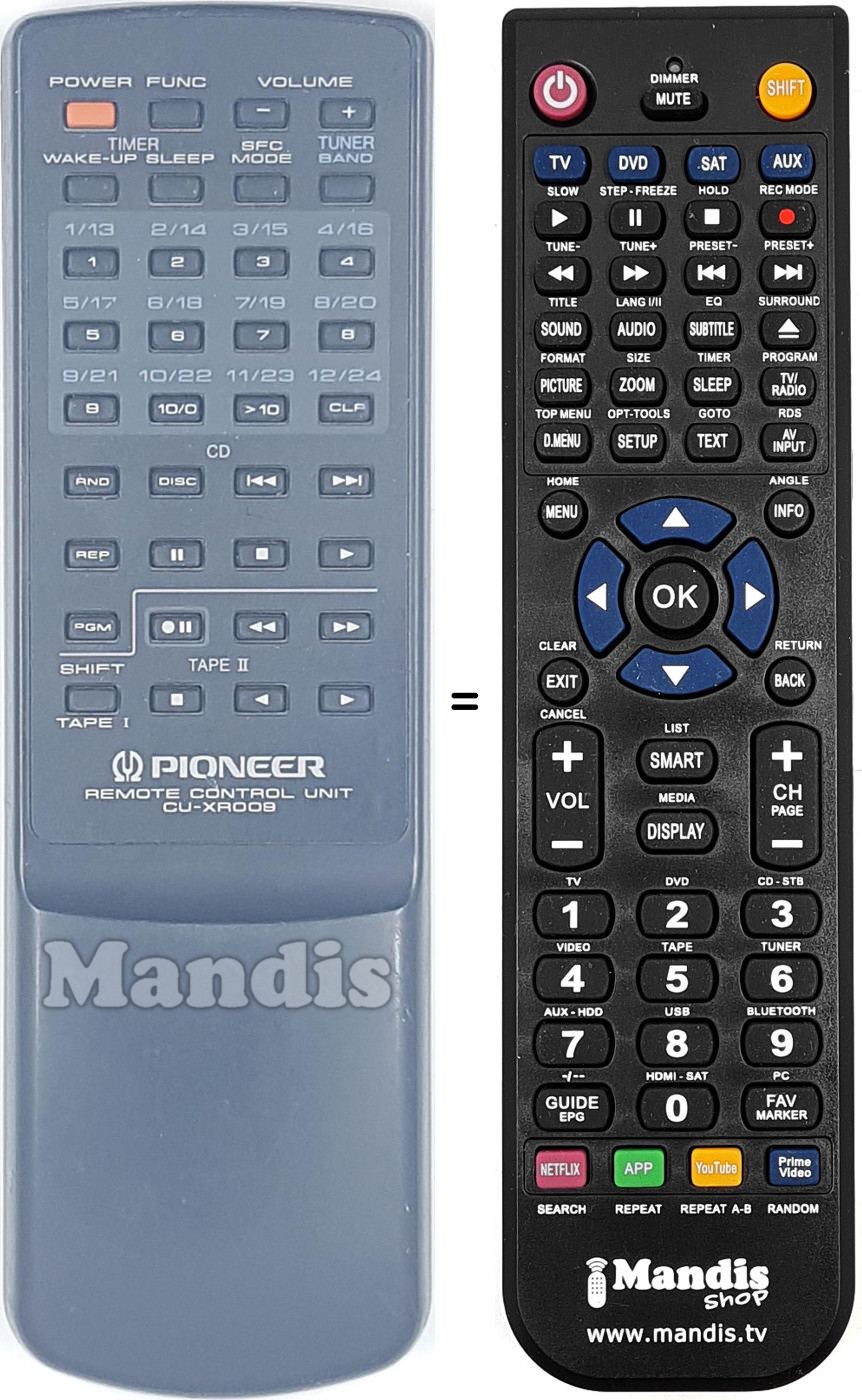 Replacement remote control Pioneer AXD7001