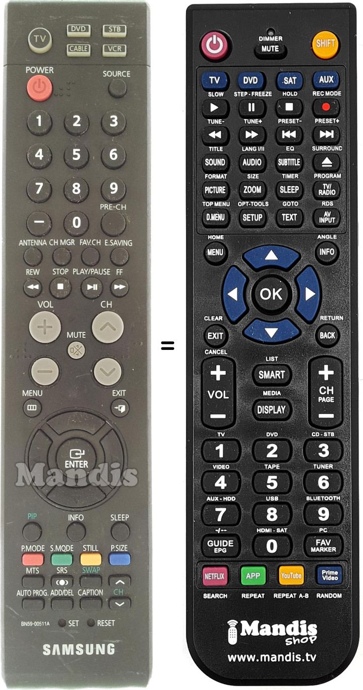 Replacement remote control Samsung BN59-00511A