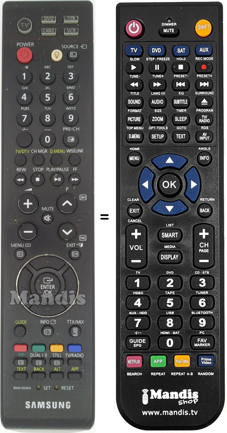 Replacement remote control Samsung BN59-00582A