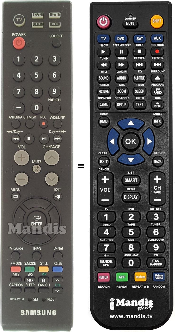 Replacement remote control BP59-00115A