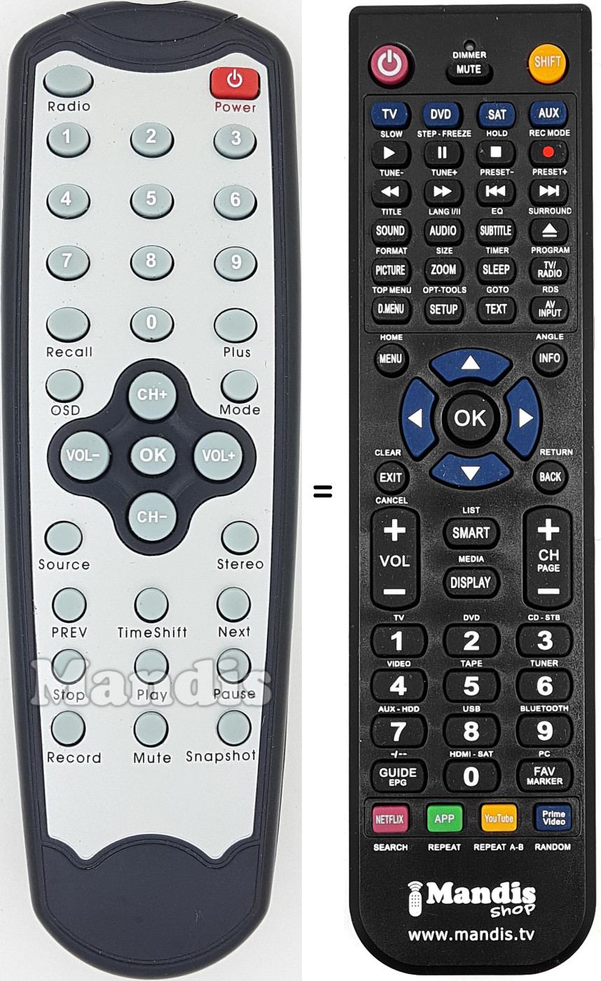 Replacement remote control HH-338