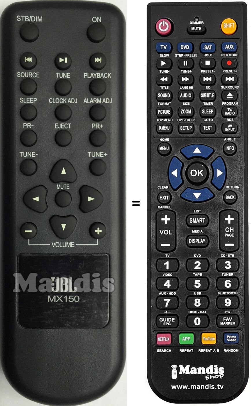 Replacement remote control MX150
