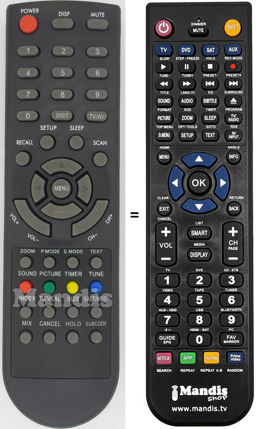 Replacement remote control LCD21GB