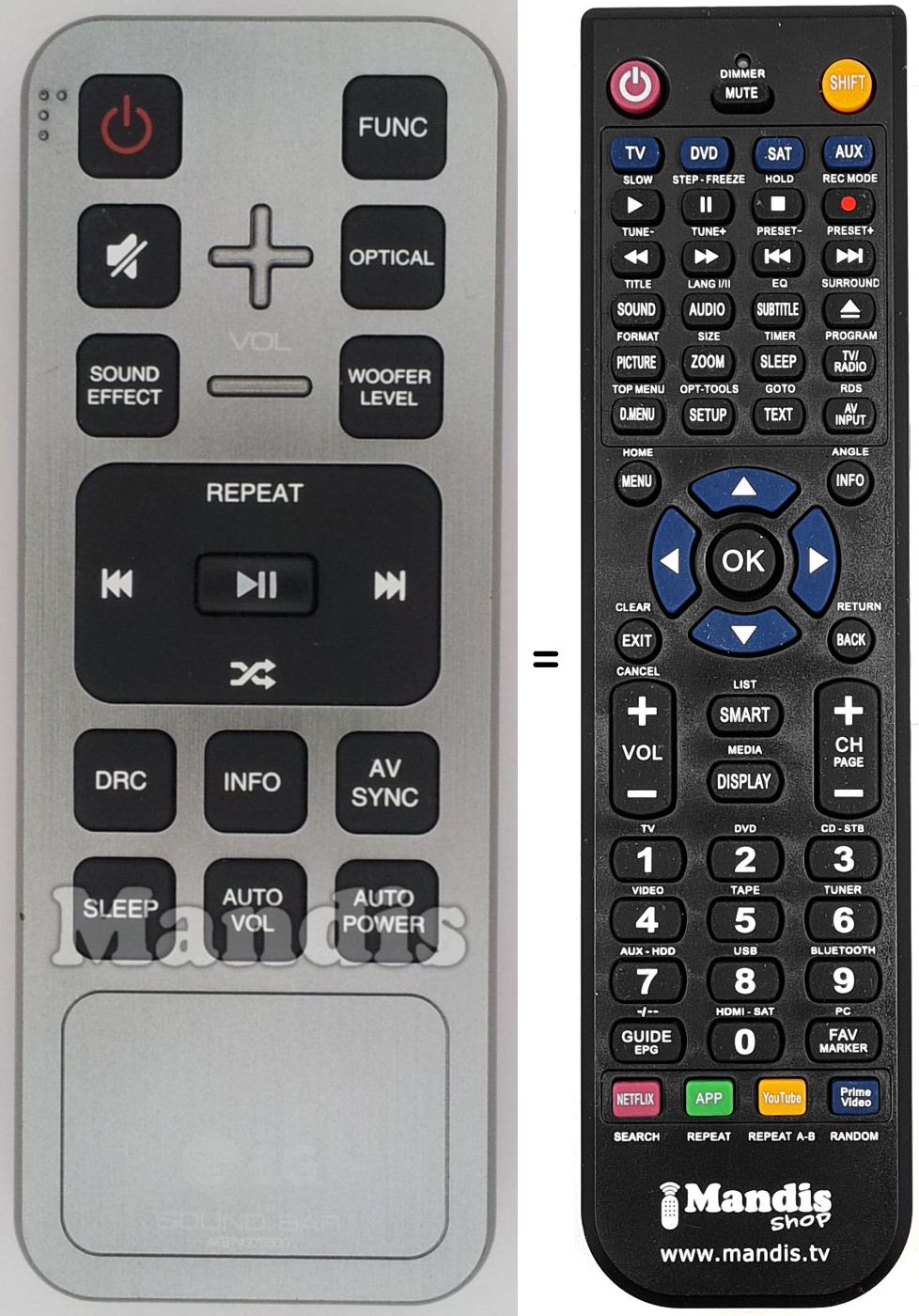 Replacement remote control AKB74375509