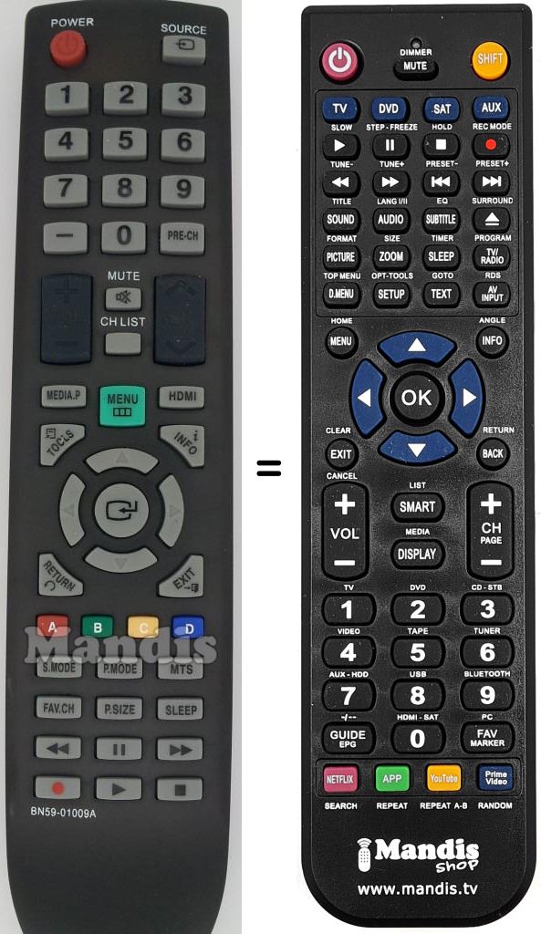 Replacement remote control Samsung BN59-01009A