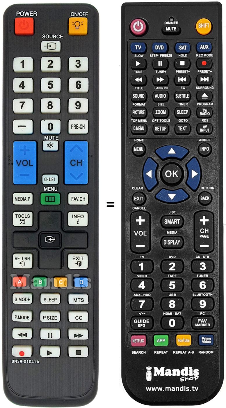 Replacement remote control BN59-01041A