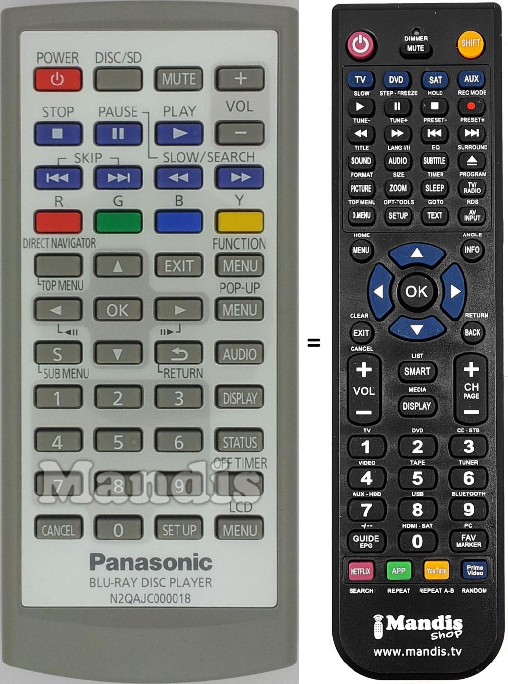 Replacement remote control N2QAJC000018