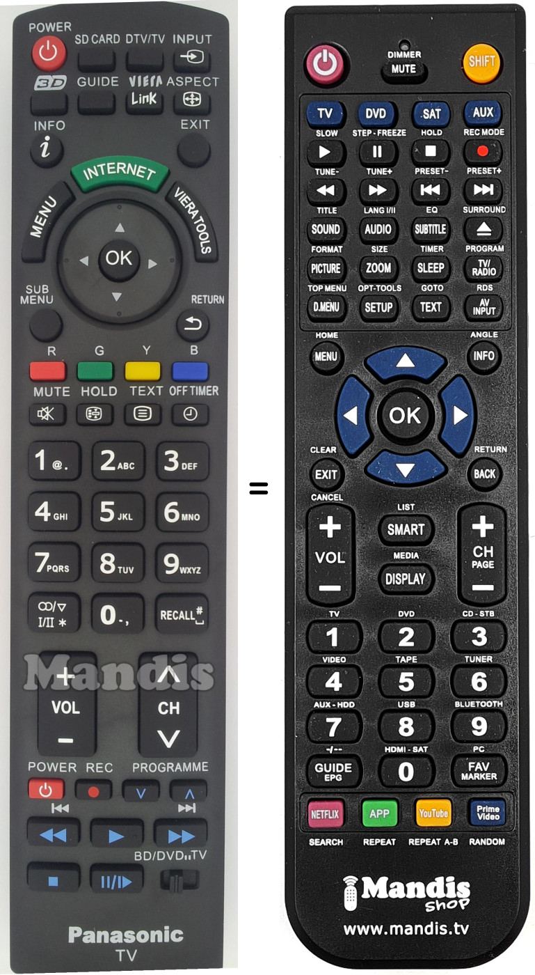 Replacement remote control N2QAYB00659