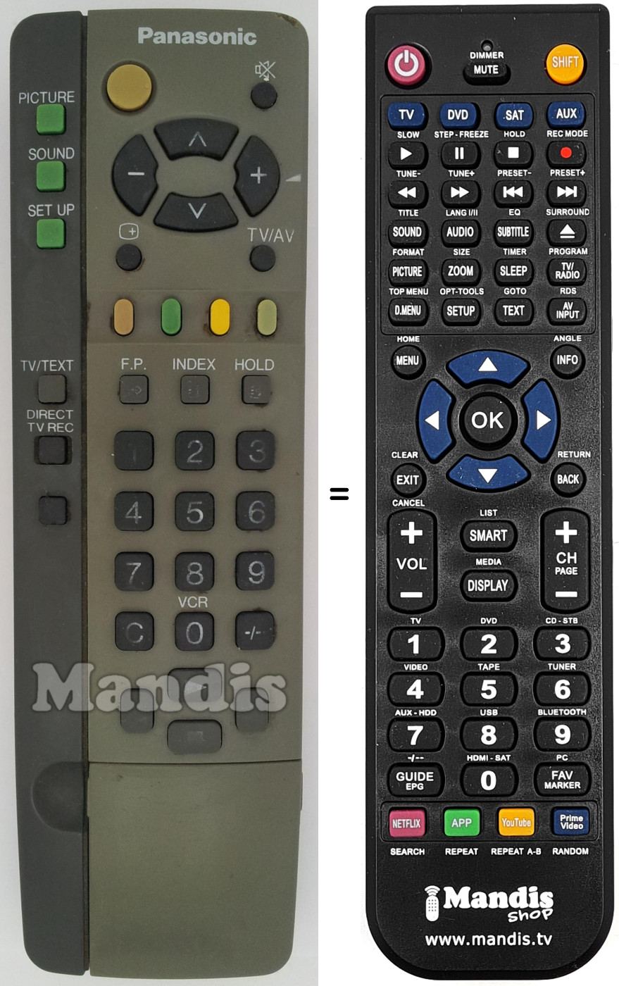 Replacement remote control Panasonic EUR 511200