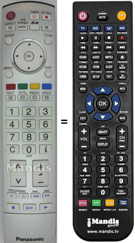 Replacement remote control N2QAYB000047