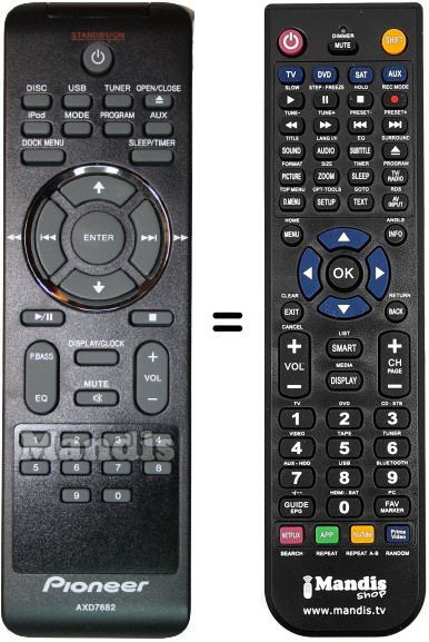 Replacement remote control AXD7682