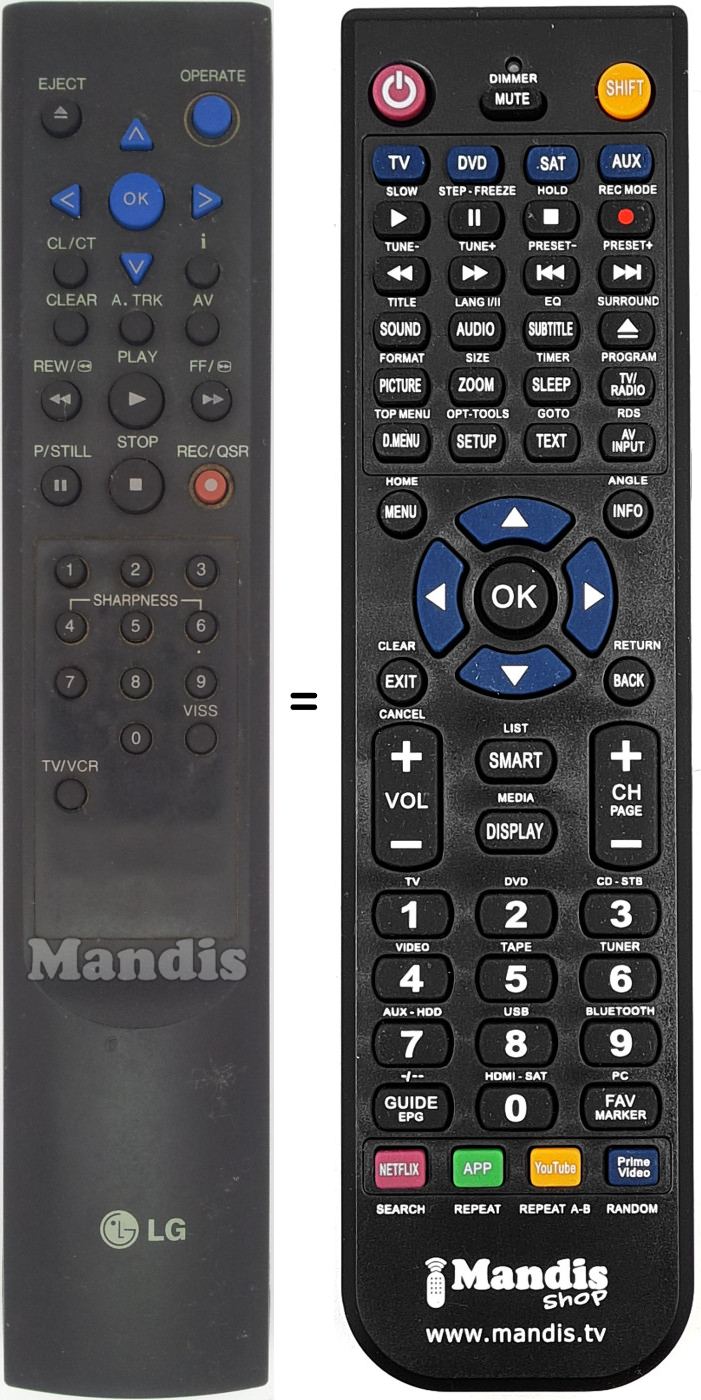 Replacement remote control REMCON1445