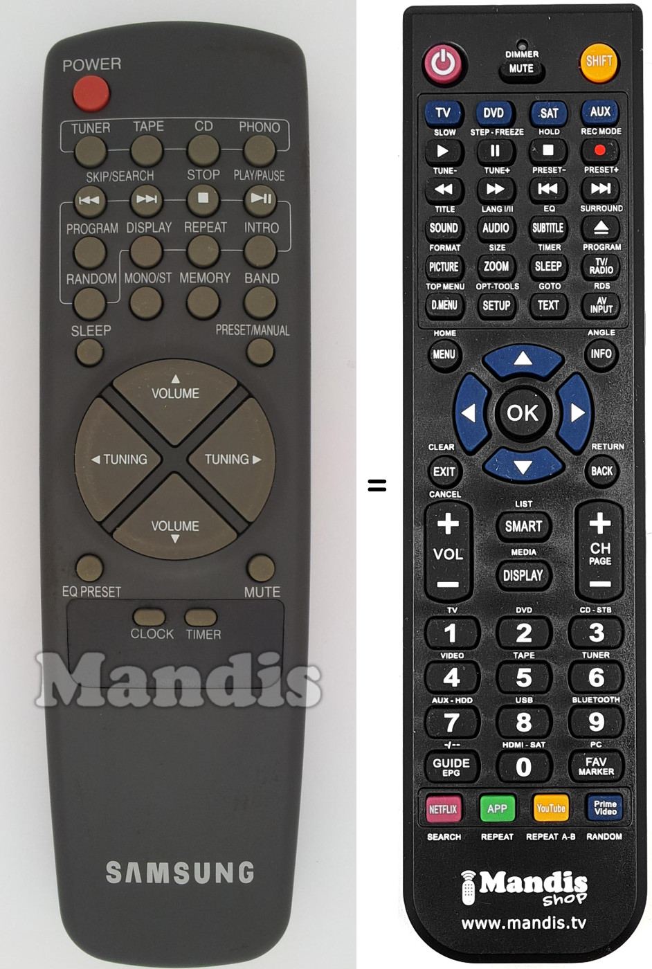Replacement remote control REMCON1458