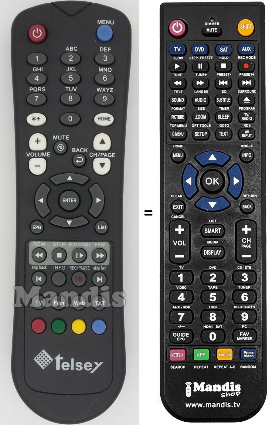 Replacement remote control REMCON1485