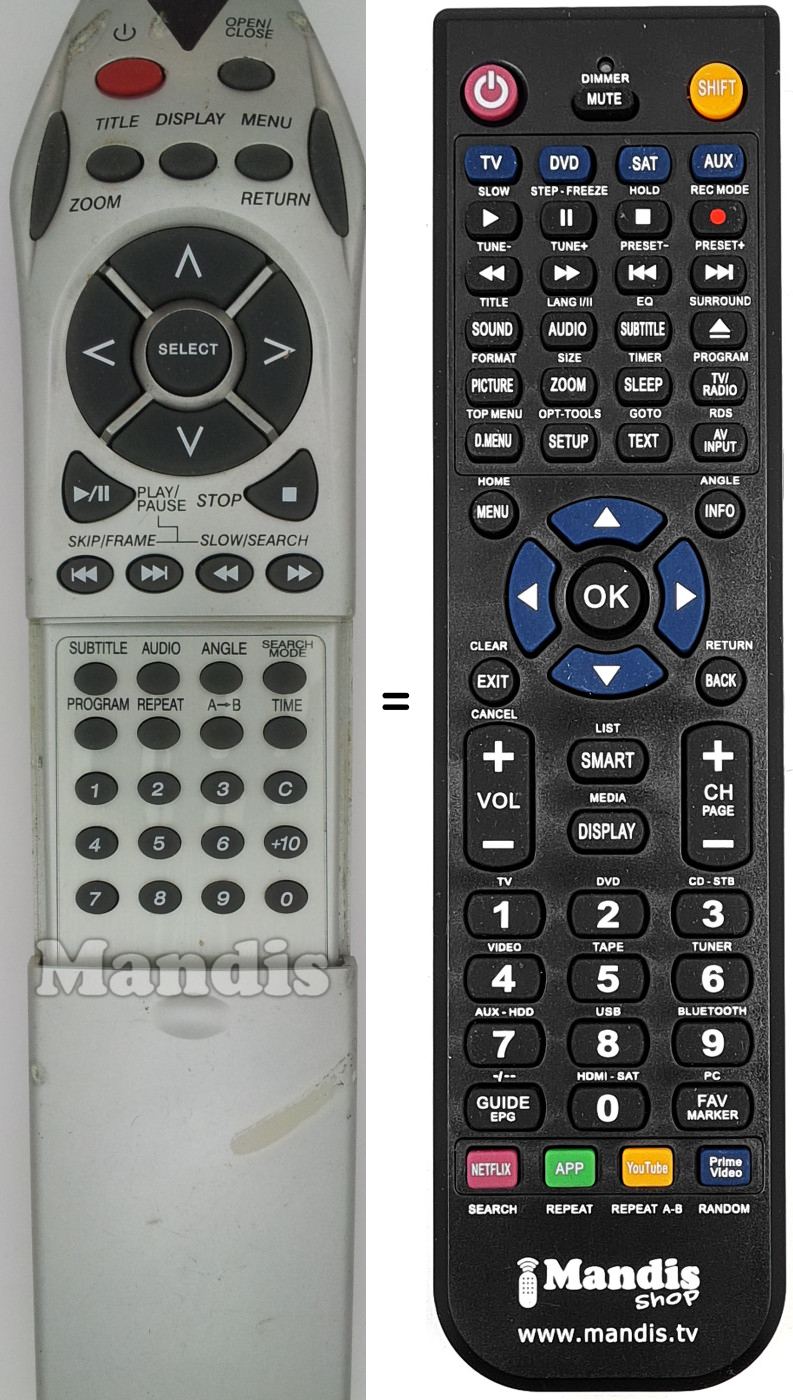 Replacement remote control REMCON1494