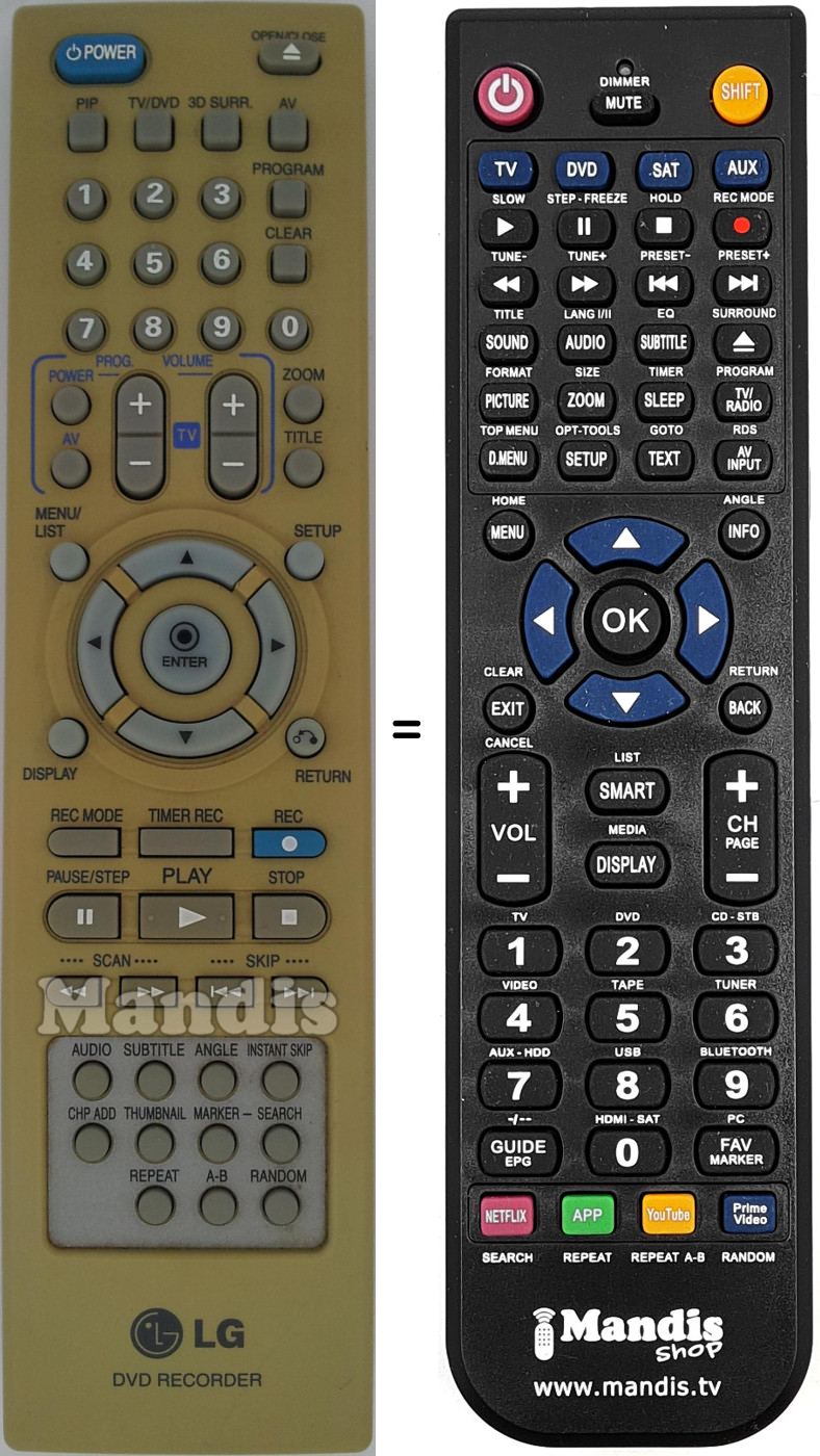 Replacement remote control REMCON1512