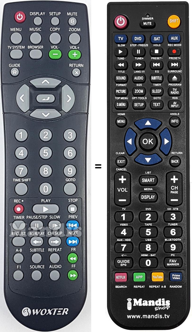 Replacement remote control REMCON1737