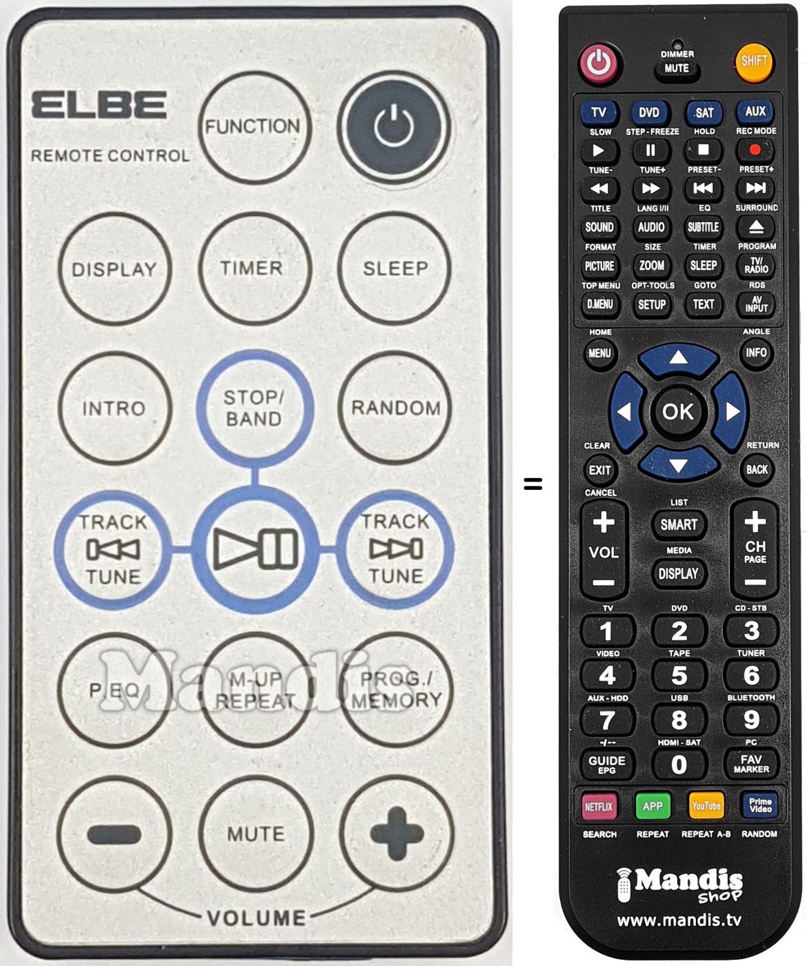 Replacement remote control REMCON2066