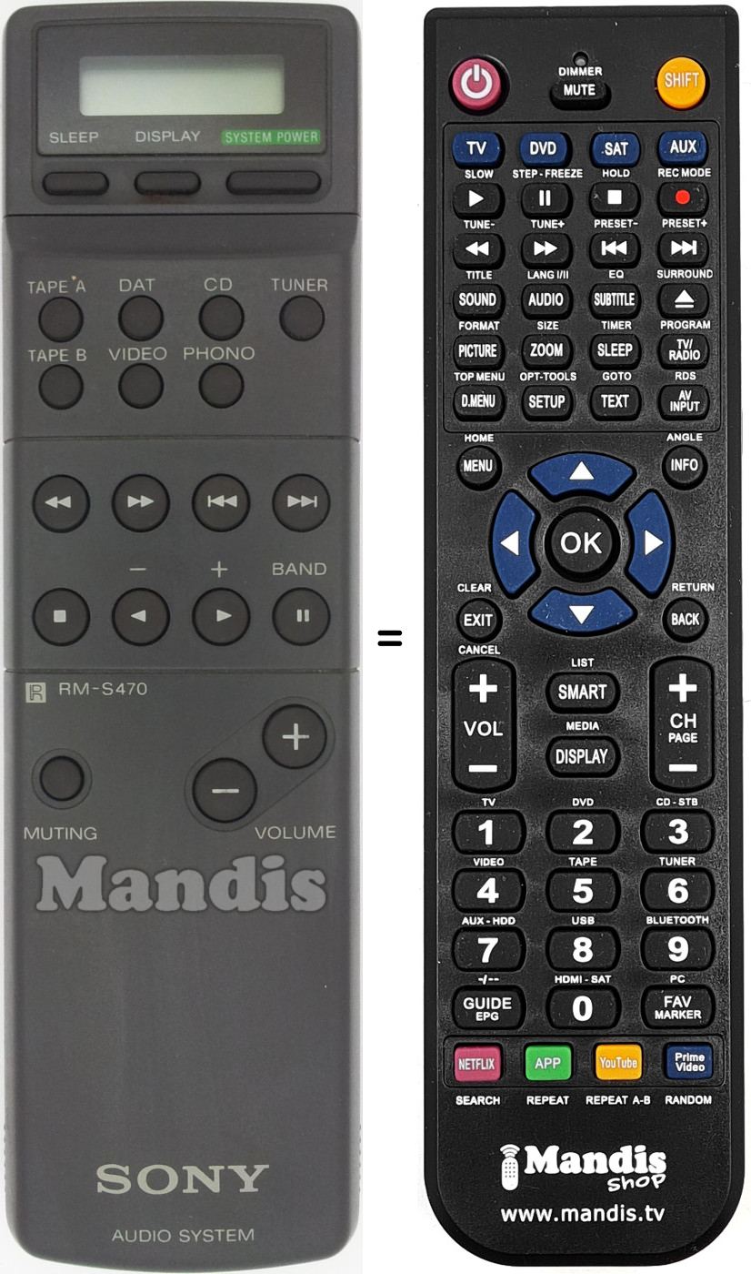 Replacement remote control RM-S470