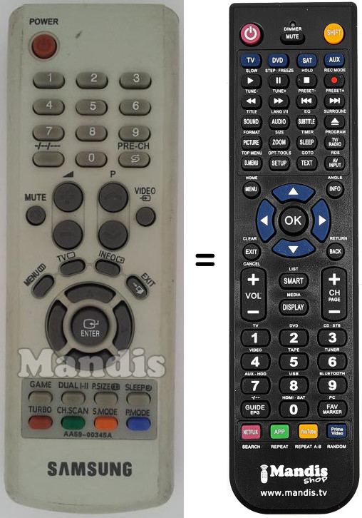 Replacement remote control AA59-00345A