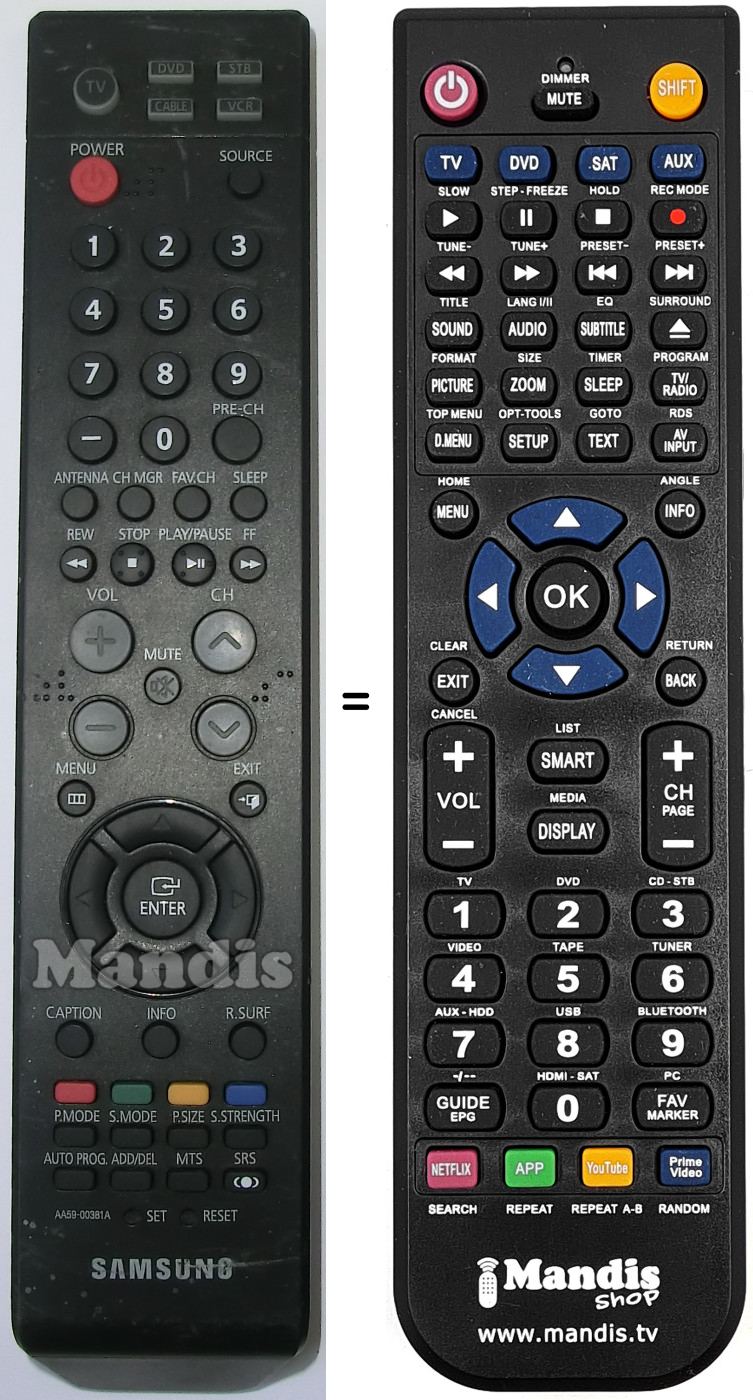 Replacement remote control AA59-00381A