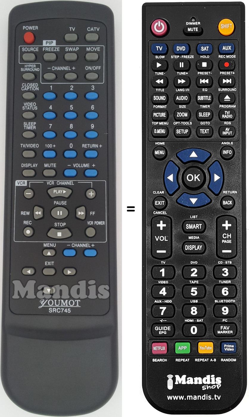 Replacement remote control SRC745
