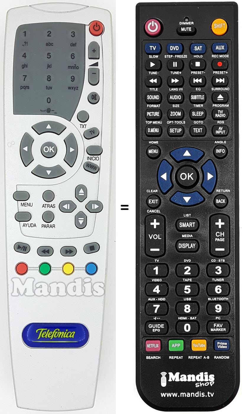 Replacement remote control SWP-D3956W-KR4